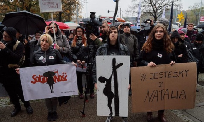  Polish abortion law protesters march against proposed restrictions 